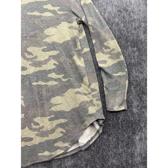 Bombom Henley Top Womens Medium Gray Camouflage Stretch Outdoor Made In The USA - Picture 12 of 14